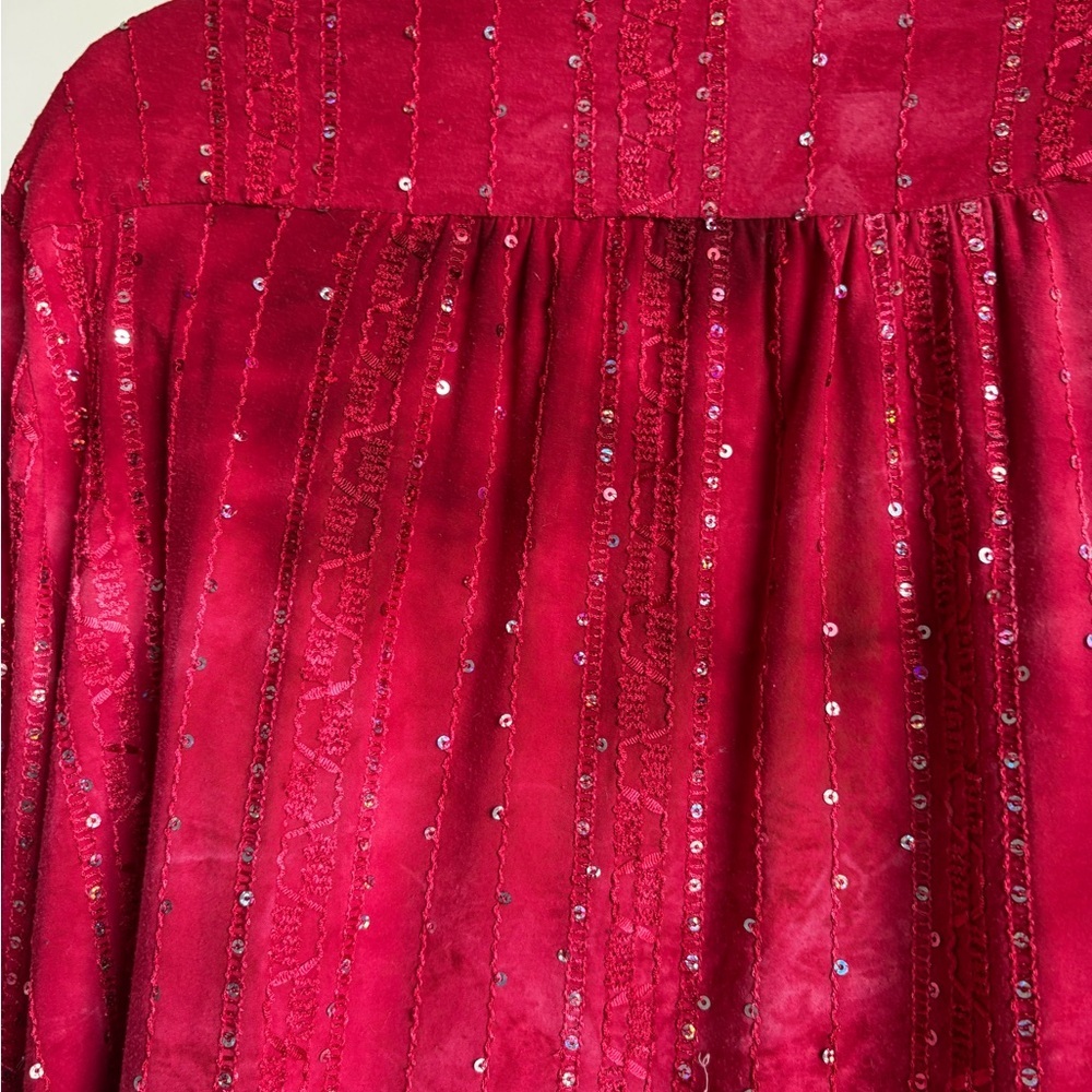 New Directions Deep Red Embellished Tunic - Picture 2 of 8